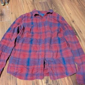 St. John's Bay Red and Blue Plaid Casual womens Shirt